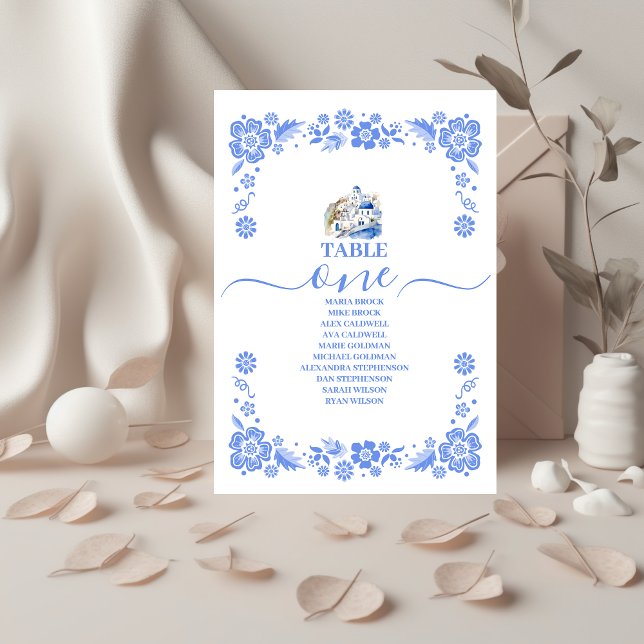 Tarjeta De Mesa Destino Grecia Boda Santorini (Subido por el creador)