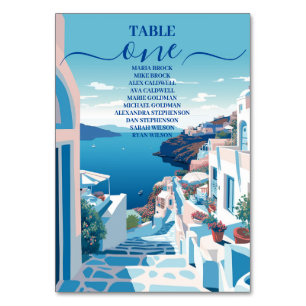 Tarjeta De Mesa Destino Grecia Boda Santorini