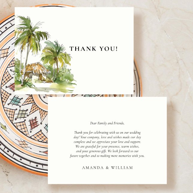 Tarjeta De Mesa Destino tropical Gracias (Subido por el creador)