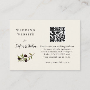 Tarjeta De Mesa Detalles del Boda de bifurcación de Olive Rústico