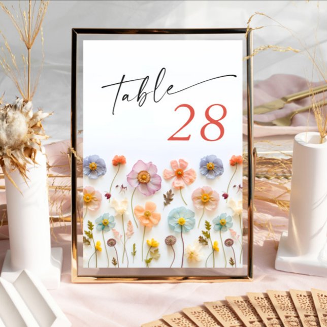 Tarjeta De Mesa Detalles del Boda de Flores Silvestres Retro Paste (Subido por el creador)