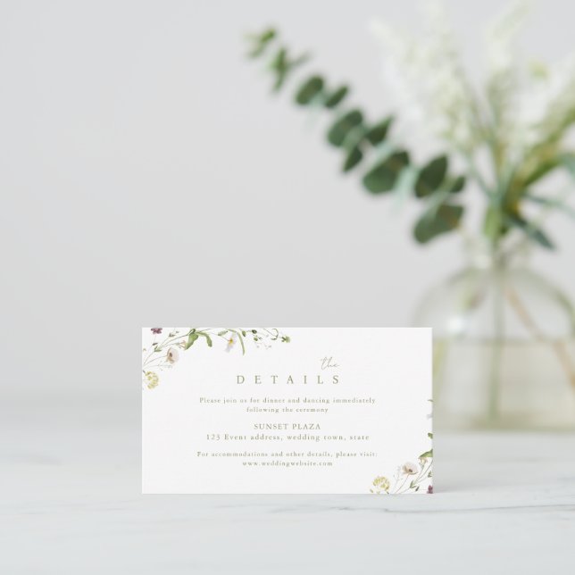 Tarjeta De Mesa Detalles del Boda del Boho Rústico de Flor Silvest (Anverso de pie)