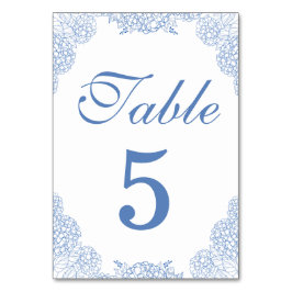 Tarjeta De Mesa Detalles modernos de Hydrangea Dusty Blue Floral