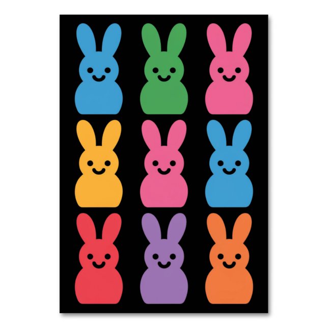 Tarjeta De Mesa Día de Pascua Bunny Eggs Plaid Leopard (Anverso)