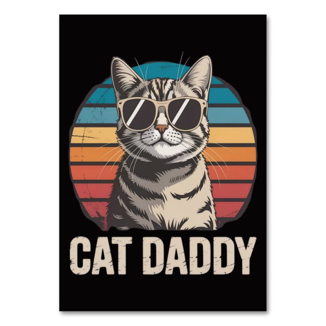 Tarjeta De Mesa Día del Padre Cat Daddy (Reverso)