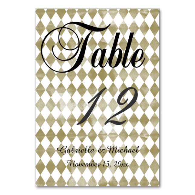 Tarjeta De Mesa Diamantes de oro acuáticos (Anverso)