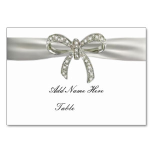 Tarjeta De Mesa Diamond Bow Boda Table Place Card