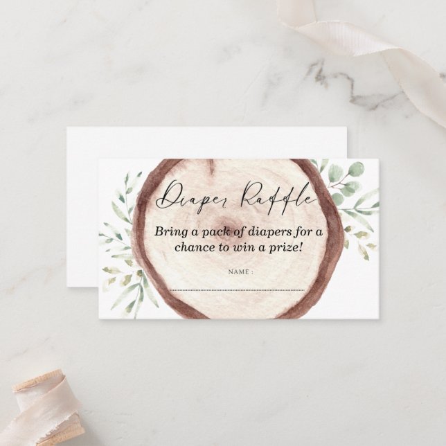 Tarjeta De Mesa Diaper Raffle juego de ducha para bebé (Anverso/Reverso In Situ)
