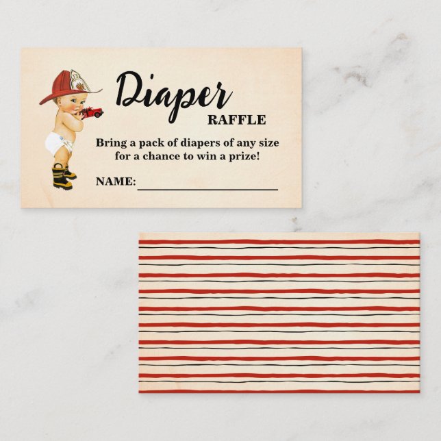 Tarjeta De Mesa Diaper Raffle Ticket Baby Shower (Anverso / Reverso)