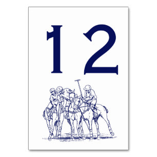 Tarjeta De Mesa Dibujo Estilizado Vintage de Partido de Polo #1 Az