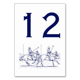 Tarjeta De Mesa Dibujo estilizado vintage de partido de polo #2 az