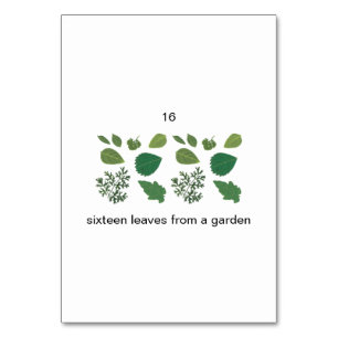 Tarjeta De Mesa Dieciséis hojas de jardín personalizado número tar