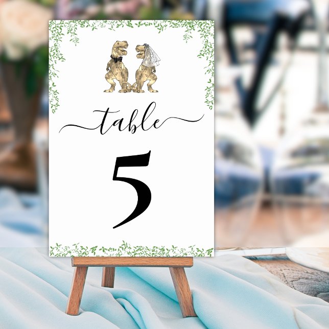 Tarjeta De Mesa Dinosaur Wedding Table Number (Subido por el creador)