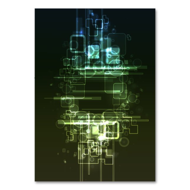 Tarjeta De Mesa diseño de características abstractas (Anverso)