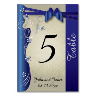 Tarjeta De Mesa Diseño de curvado con clase de época Sapphire y