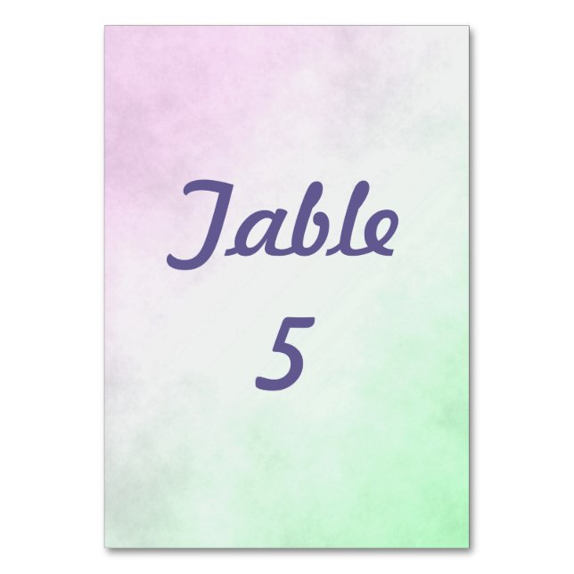 Tarjeta De Mesa Diseño de gradiente morado y verde (Anverso)