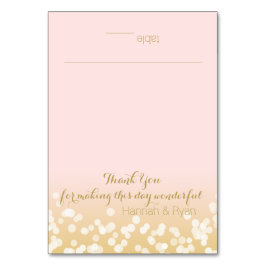 Tarjeta De Mesa Diseño de luces de torbellino rosadas y doradas de