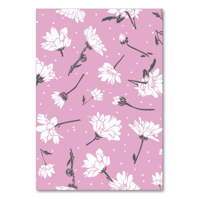 Tarjeta De Mesa Diseño de patrones florales rosados - Arte elegant (Anverso)