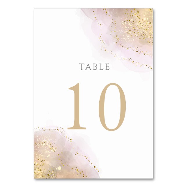 Tarjeta De Mesa diseño de salpicaduras de acuarela Número de tabla (Anverso)