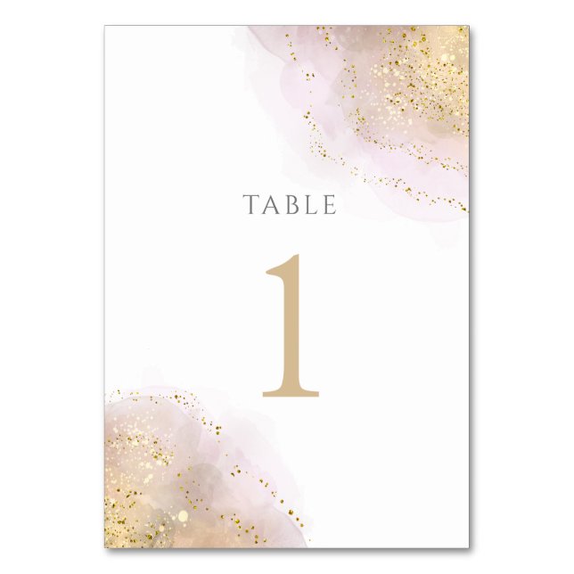 Tarjeta De Mesa diseño de salpicaduras de acuarela Tabla número 1 (Anverso)