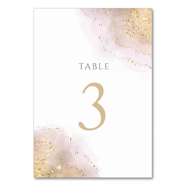 Tarjeta De Mesa diseño de salpicaduras de acuarela Tabla número 3 (Anverso)
