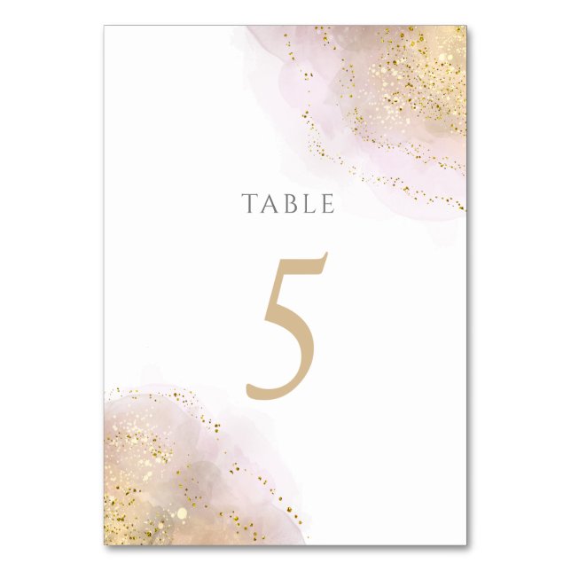 Tarjeta De Mesa diseño de salpicaduras de acuarela Tabla número 5 (Anverso)