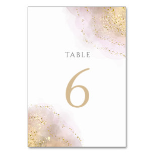 Tarjeta De Mesa diseño de salpicaduras de acuarela Tabla número 6