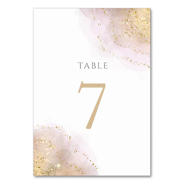Tarjeta De Mesa diseño de salpicaduras de acuarela Tabla número 7 (Anverso)