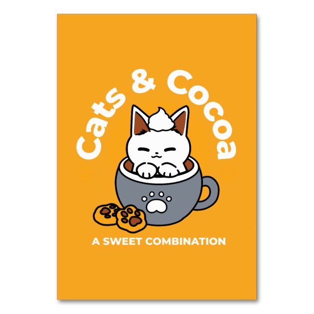 Tarjeta De Mesa Diseño de tazas navideñas con acogedoras galletita (Anverso)