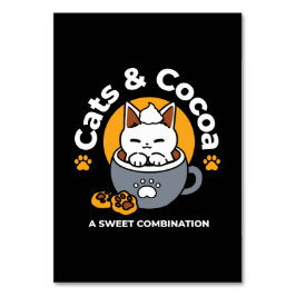 Tarjeta De Mesa Diseño de tazas navideñas con acogedoras galletita