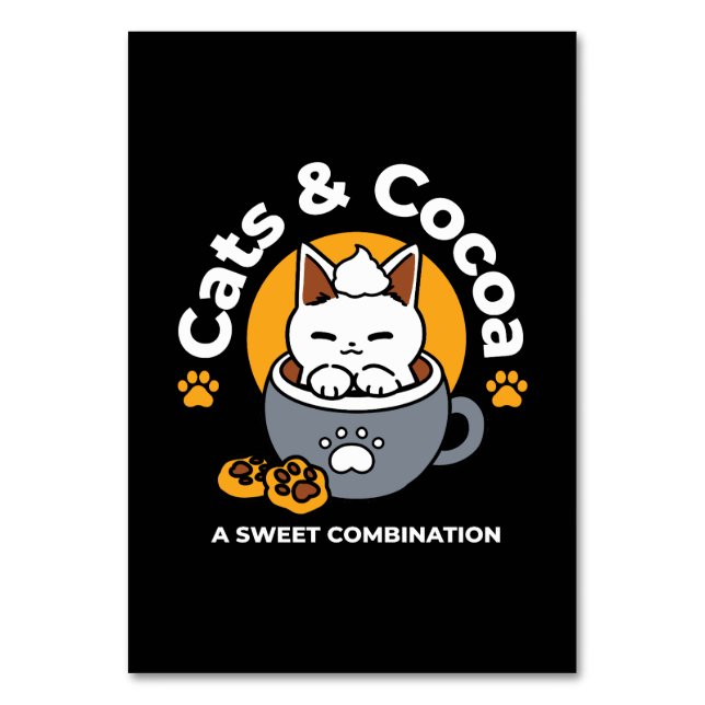 Tarjeta De Mesa Diseño de tazas navideñas con acogedoras galletita (Anverso)