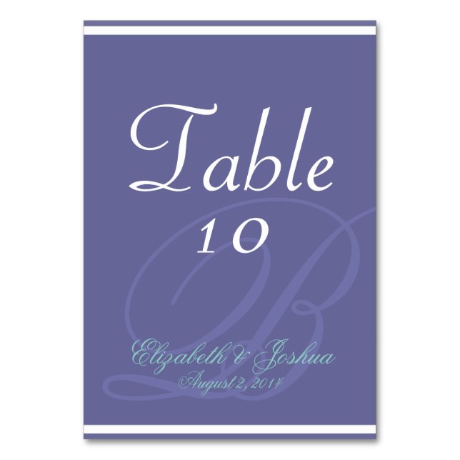 Tarjeta De Mesa Diseño del monograma (Anverso)