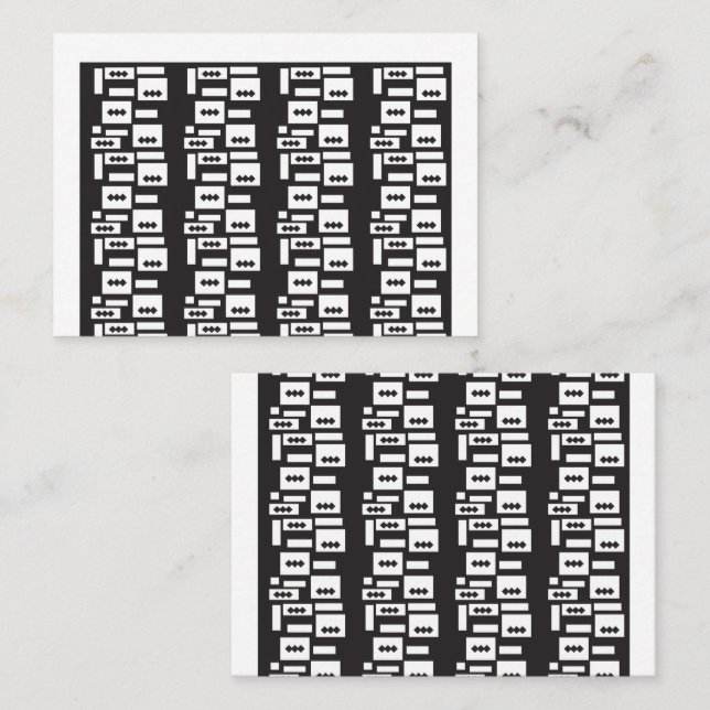 Tarjeta De Mesa Diseño geométrico simétrico y blanco con un círcul (Anverso / Reverso)