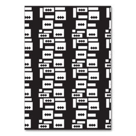 Tarjeta De Mesa Diseño geométrico simétrico y blanco con un círcul