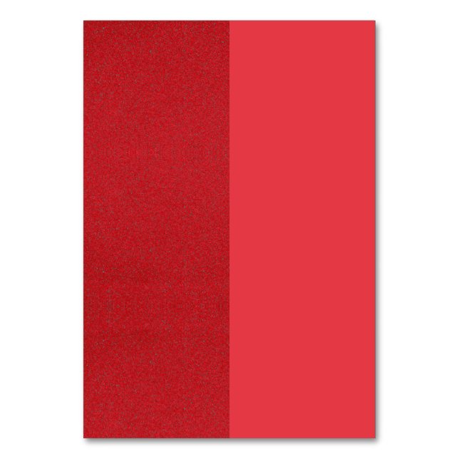 Tarjeta de mesa dividida roja moderna – Personaliz (Anverso)