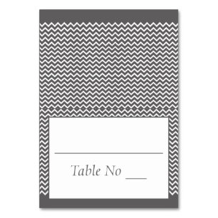 Tarjeta De Mesa DIY Fold Tented Place Cards Chevron Gray