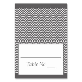 Tarjeta De Mesa DIY Fold Tented Place Cards Chevron Gray