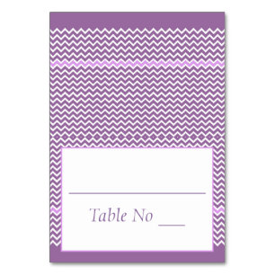 Tarjeta De Mesa DIY Fold Tented Place Cards Chevron Purple