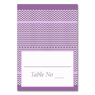 Tarjeta De Mesa DIY Fold Tented Place Cards Chevron Purple