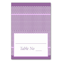 Tarjeta De Mesa DIY Fold Tented Place Cards Chevron Purple