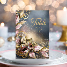 Tarjeta De Mesa DNI1031 del Rosa de oro de Quinceanera