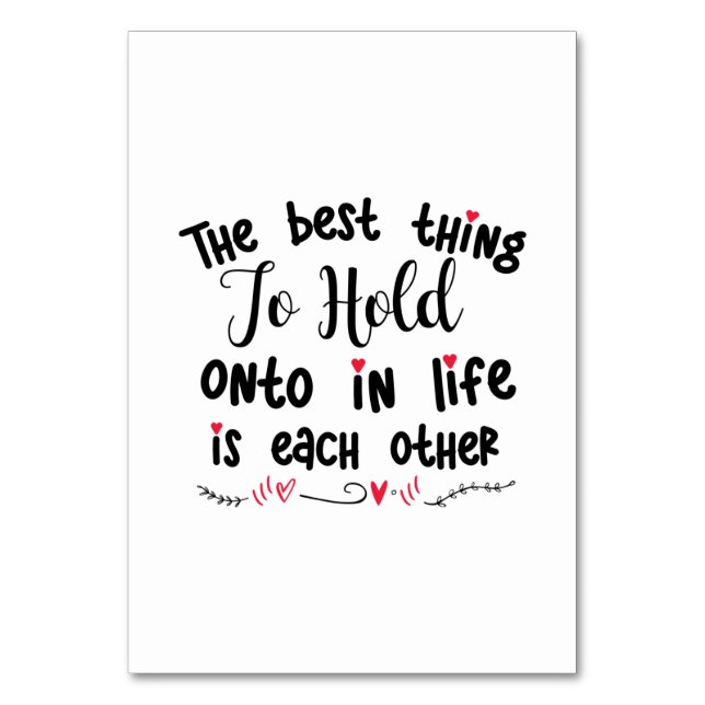 Tarjeta De Mesa Doble Regalo Lo Mejor Para Sostener (Anverso)