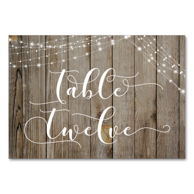 Tarjeta de mesa doce de madera marrón desgastada y (Reverso)