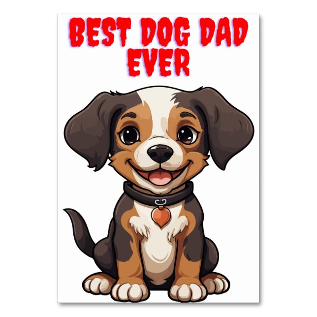 Tarjeta De Mesa dog dad fathers day cards (Anverso)