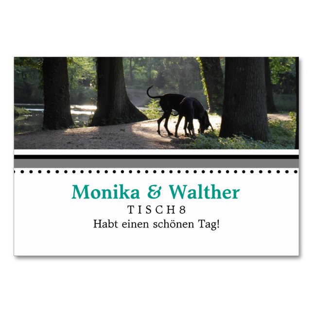 Tarjeta De Mesa Doggenfoto Tischkarten (Anverso)