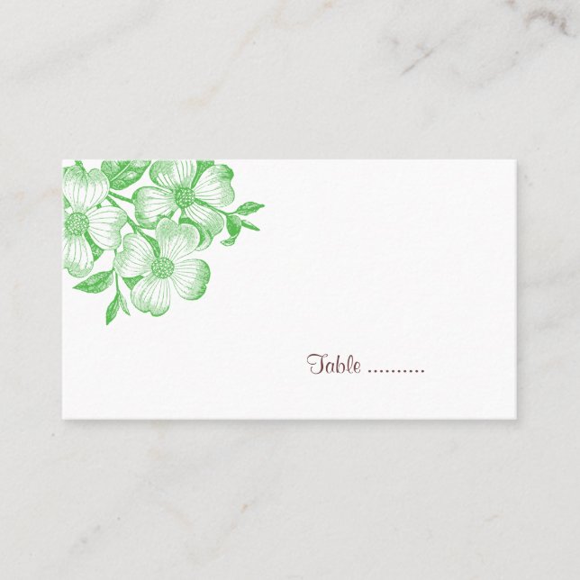 Tarjeta De Mesa Dogwood Flower Place Card (Anverso)