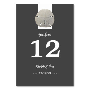 Tarjeta De Mesa Dólar de arena solitaria, gris de carbón vegetal,