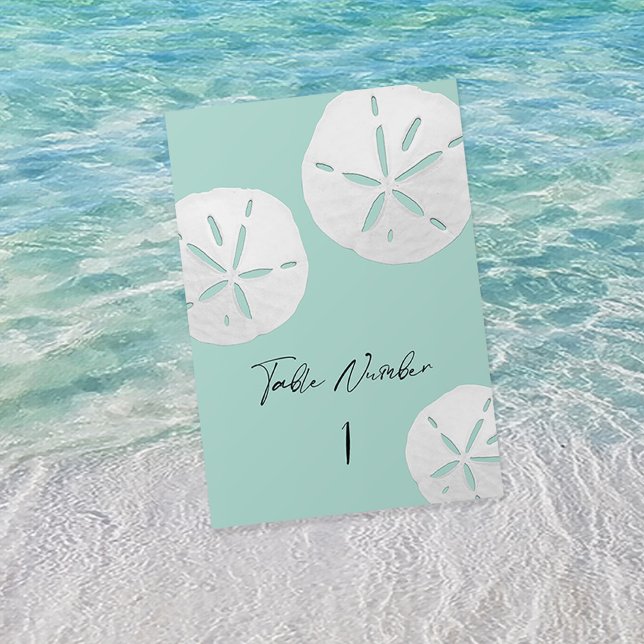 Tarjeta De Mesa Dólares de arena blanca y cristal de playa tropica (Subido por el creador)