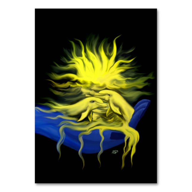 Tarjeta De Mesa Dolphin Love (Anverso)