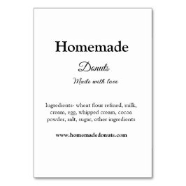 Tarjeta De Mesa Donuts caseros hechos con amor agregar sitio web d